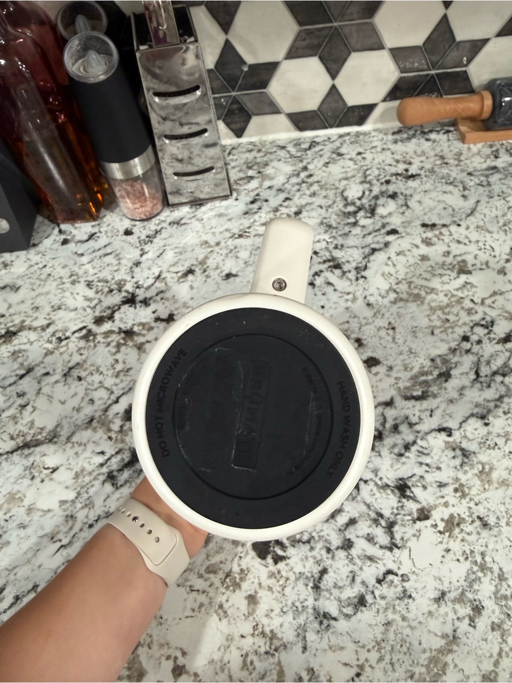 Brumate White Floral Insulated Travel Mug with Handle - Picture 7 of 7